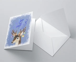 Blue Foil A Size Greetings Cards